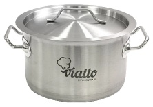 Кастрюля нерж. с тройным дном VIATTO 101342 (220х130мм объем 5L с дв.ручками)