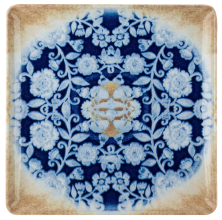 Тарелка плоская квадратная Kutahya Corendon Blue Blanc BNTAN27DU891310 (D1, 27х27см, h2,4см)