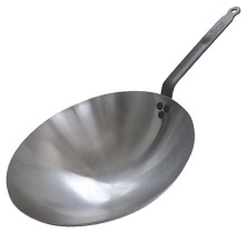 Сковорода "Wok" d 35,5см h8,5см, белая сталь WOK De Buyer "Carbone Plus" 5114.35