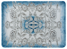 Тарелка плоская прямоугольная Kutahya Corendon Blue Blanc BNTAN27x20DU891310 (D2, 27х20см, h2,3см)