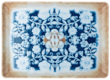 Тарелка плоская прямоугольная Kutahya Corendon Blue Blanc BNTAN35x26DU891310 (D1, 35х26см, h2,19см)