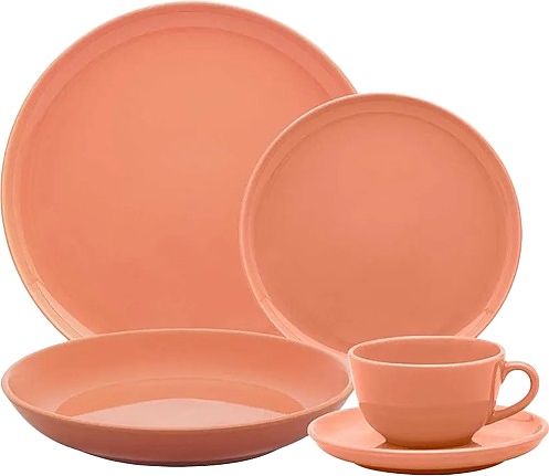 Чайная пара Oxford FLAT Shape APRICOT 136080 AO04-1A03 (чашка 200мл и блюдце 14см)