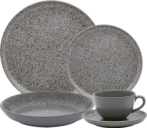 Чайная пара Oxford FLAT Shape GRAY 136444 AO04-1C06 (чашка 200мл и блюдце 14см)