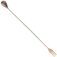 Ложка барная MERCER Culinary Antique M37016ACP (40см, ручка витая, с вилочкой, сталь/медь)
