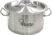 Кастрюля нерж. с тройным дном VIATTO 101619 (260х170мм объем 9L с дв.ручками)