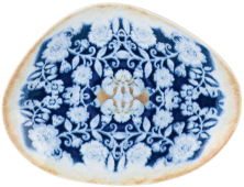 Тарелка плоская ассиметричная Kutahya Corendon Blue Blanc BNGLX22DU891310 (D1, d22см, h2,5см)