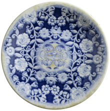 Тарелка плоская круглая Kutahya Corendon Blue Blanc BNTS32DU891310 (D1, d32см, h3см)