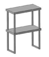 Полка-надстройка к столу производственному GPsteel ПНн 2/1600/300/800-п (66421)