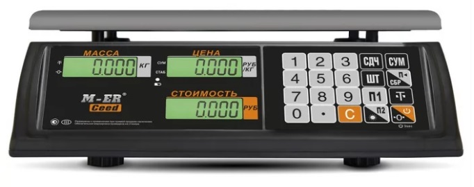 Весы торговые настольные M-ER 327AC-15.2 LCD Black