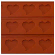 Коврик силиконовый 60х40см, с рисунком сердце, MARTELLATO RELIEF 9