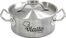 Кастрюля нерж. с тройным дном VIATTO 101612 (140х85мм объем 1.3L с дв.ручками)