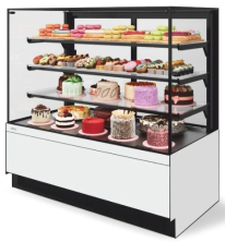 Витрина кондитерская Chilz VETE II KUB LUX 90 (белый глянец, шлифованная нержавейка)