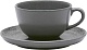 Чайная пара Oxford FLAT Shape GRAY 136444 AO04-1C06 (чашка 200мл и блюдце 14см)
